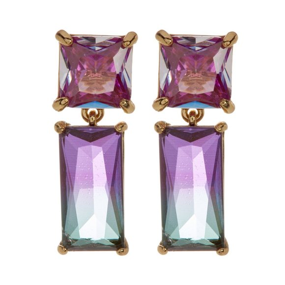 NEW Kate Spade Baguette CZ Blue Drop Earrings
